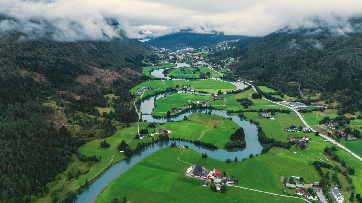 Zachwycający krajobraz w Stryn, Norwegia